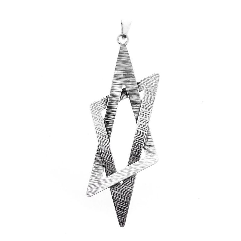 Image 1 of Silver abstract pendant | Star of David