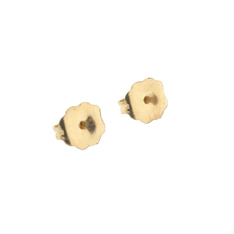 Image 6 of Gold stud earrings with citrine and diamonds; 0.08 ct.