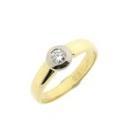 Image 1 of 18K Gold ring with diamond | 0.15 ct.