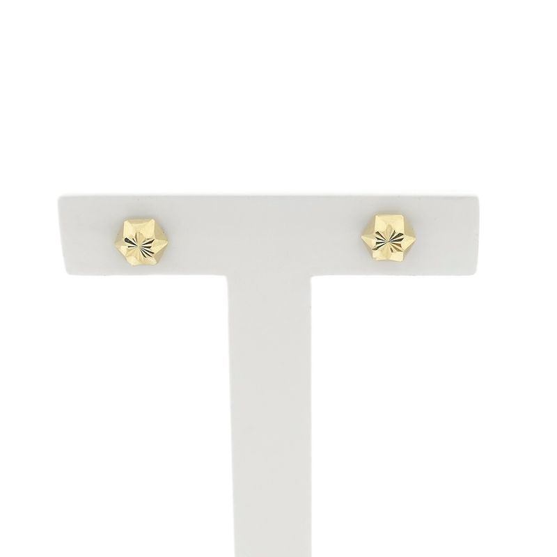 Image 2 of Gold faceted stud earrings