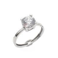White gold solitaire ring with zirconia