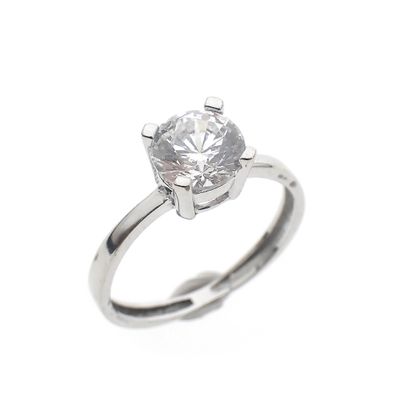 Image 1 of White gold solitaire ring with zirconia