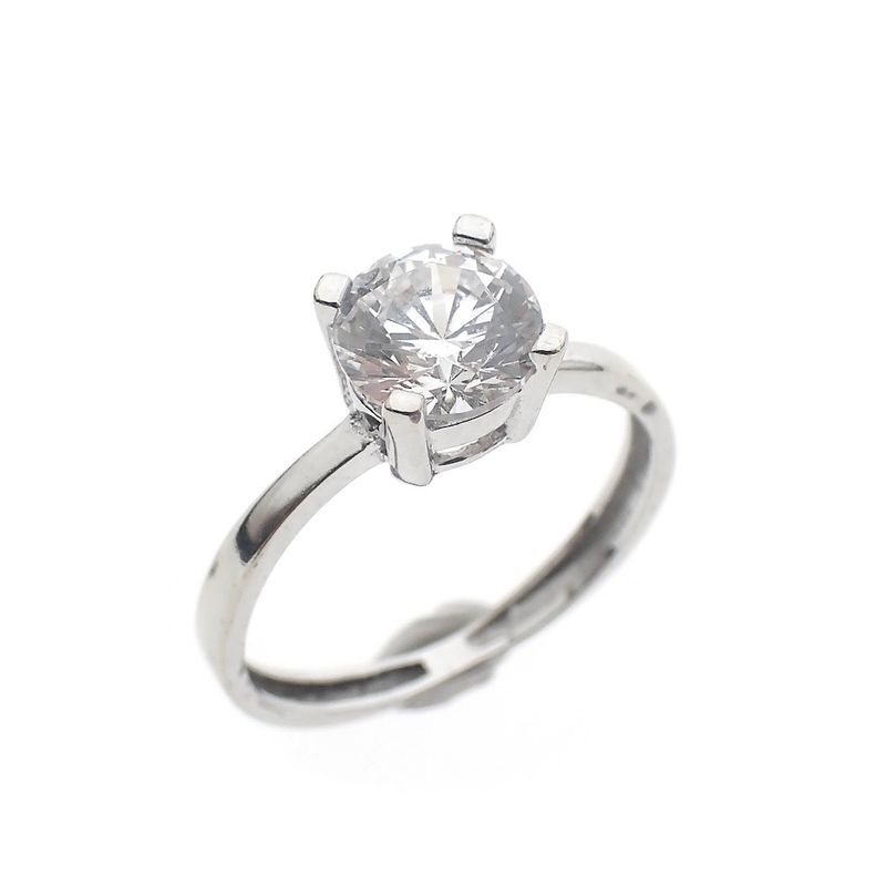 Image 1 of White gold solitaire ring with zirconia