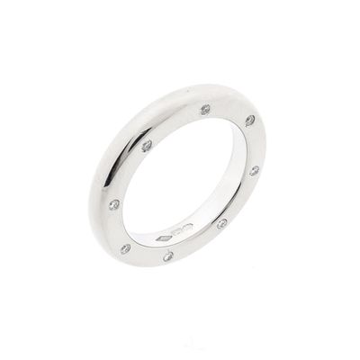 Image 1 of White gold ring with diamonds; 0.08 ct.