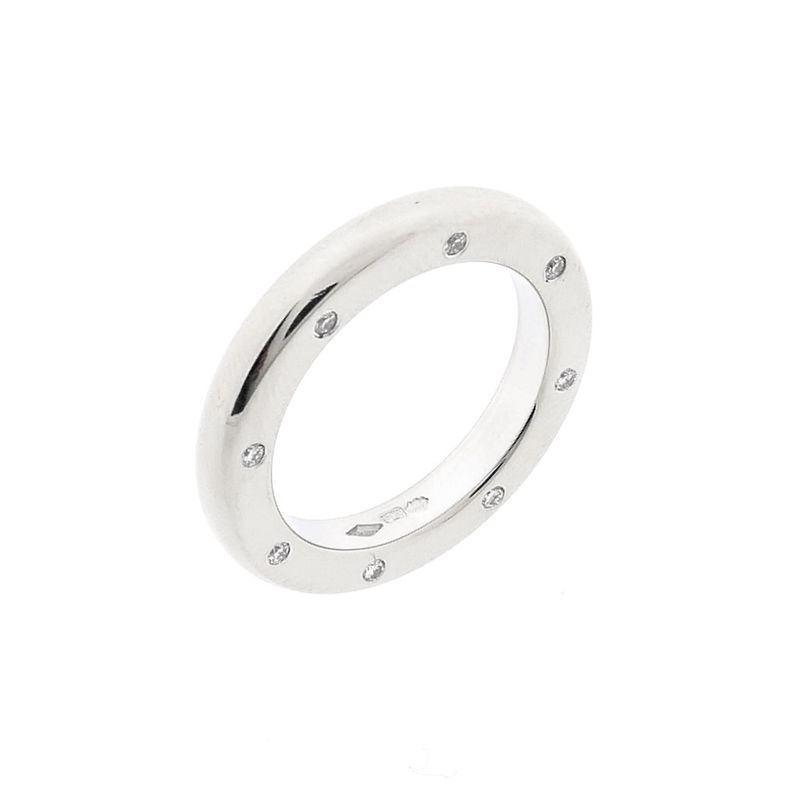 Image 1 of White gold ring with diamonds; 0.08 ct.