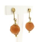 Image 1 of Gold earrings with carnelian band agate