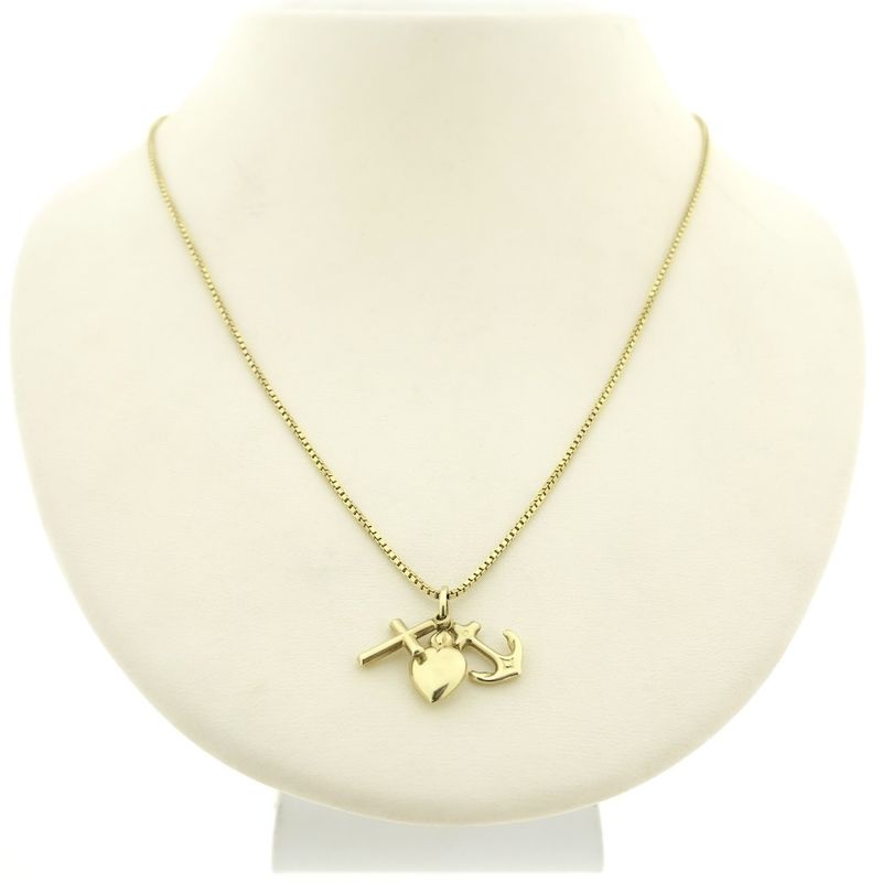 Image 7 of Gold pendant; Faith, hope, and love