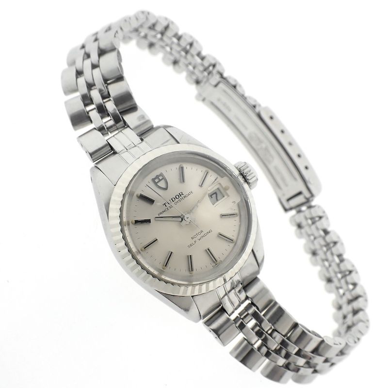 Image 4 of Tudor Princess Oysterdate; Automatisch dames horloge met witgouden bezel