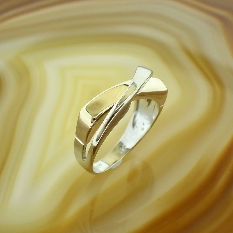 Image 6 of Two-tone gold abstract ring