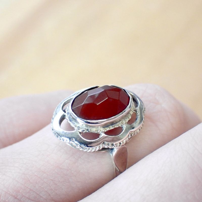 Image 7 of Silver ring with carnelian | Antique