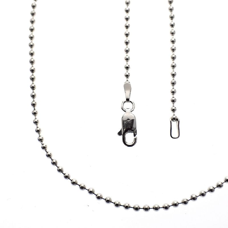 Image 1 of Silver ball necklace | 46 cm