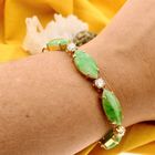 Image 4 of Gold Gourmet Link Bracelet with Jade and Zirconia
