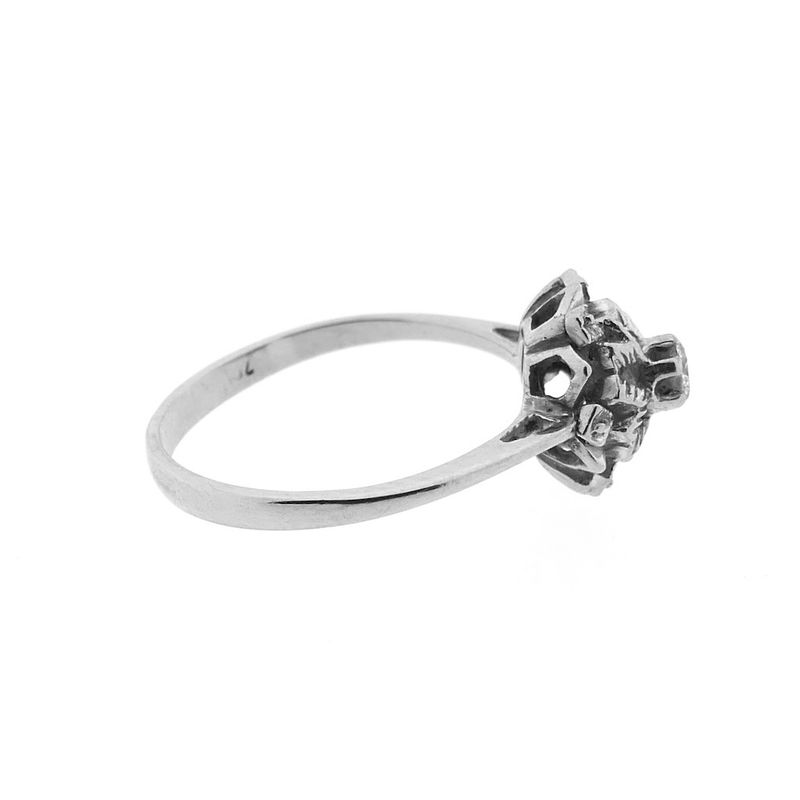 Image 8 of Antique white gold entourage ring with 0.10 ct diamond.