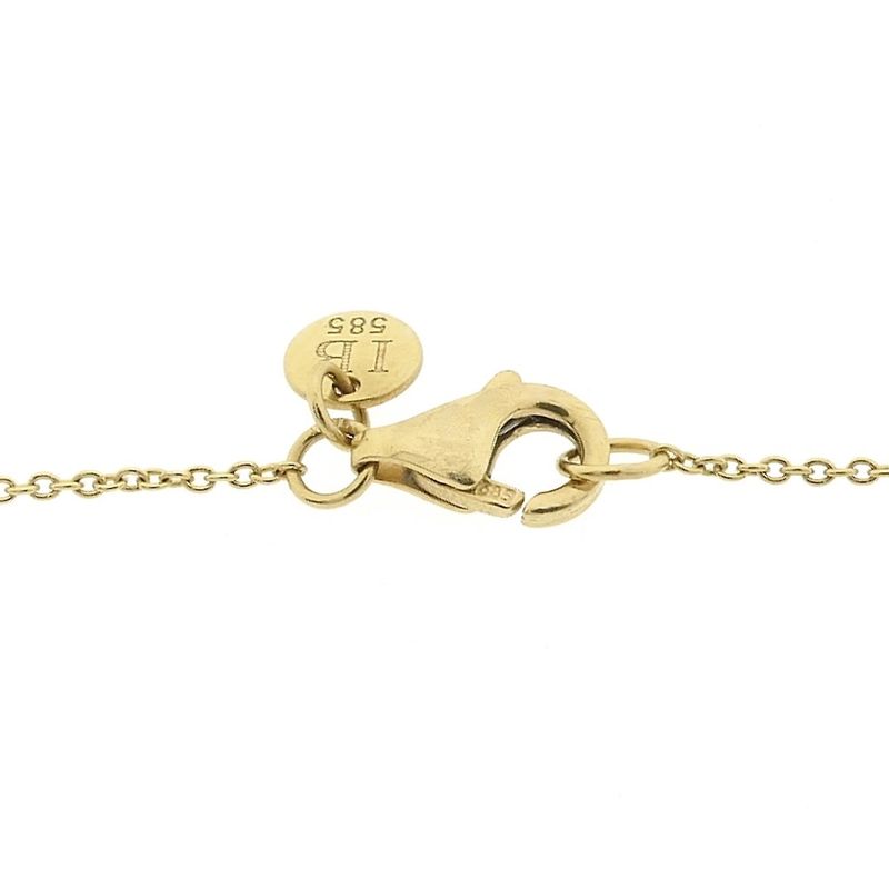 Image 6 of Gold thin anchor link bracelet with heart | 16.5 cm - 18.5 cm