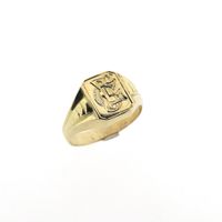 Vintage gold signet ring with initials JG/GJ