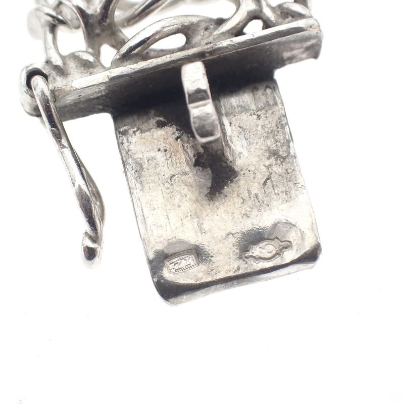 Image 7 of Silver wide braided link bracelet | 20 cm