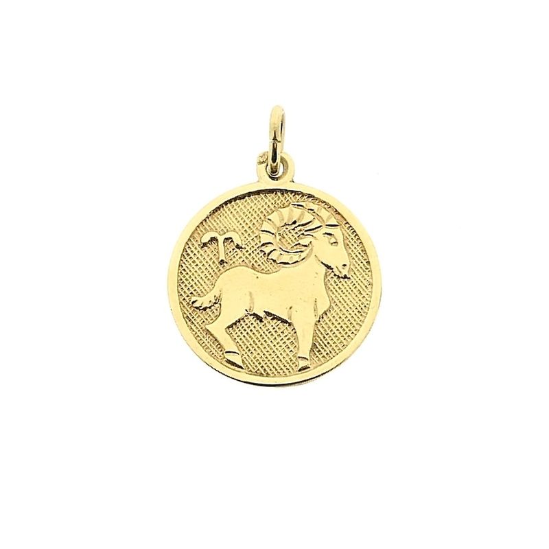 Image 1 of Gold zodiac sign pendant; Capricorn