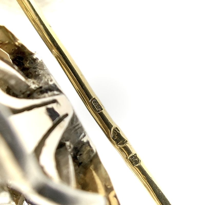 Image 5 of Antique gold brooch with pearl and diamonds