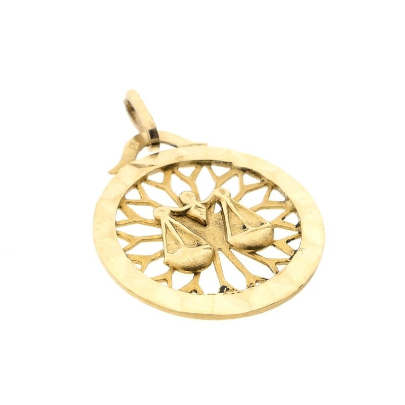 Image 5 of Gold zodiac sign pendant; Libra