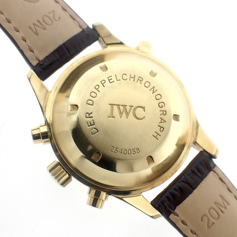 Image 6 of IWC Pilot Double Chronograph; 18k. Men's watch with split seconds