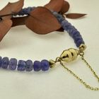 Image 6 of Gold beaded bracelet with amethyst