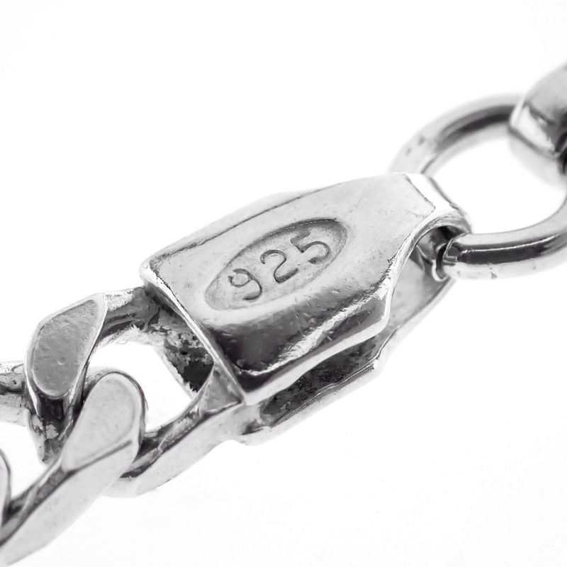 Image 9 of Silver flat gourmet link chain | 51 cm