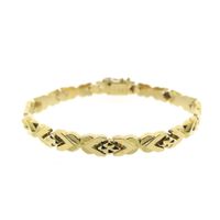 18K Vintage gold fantasy link bracelet | 19 cm