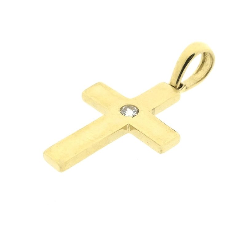 Image 3 of Gold cross with zirconia