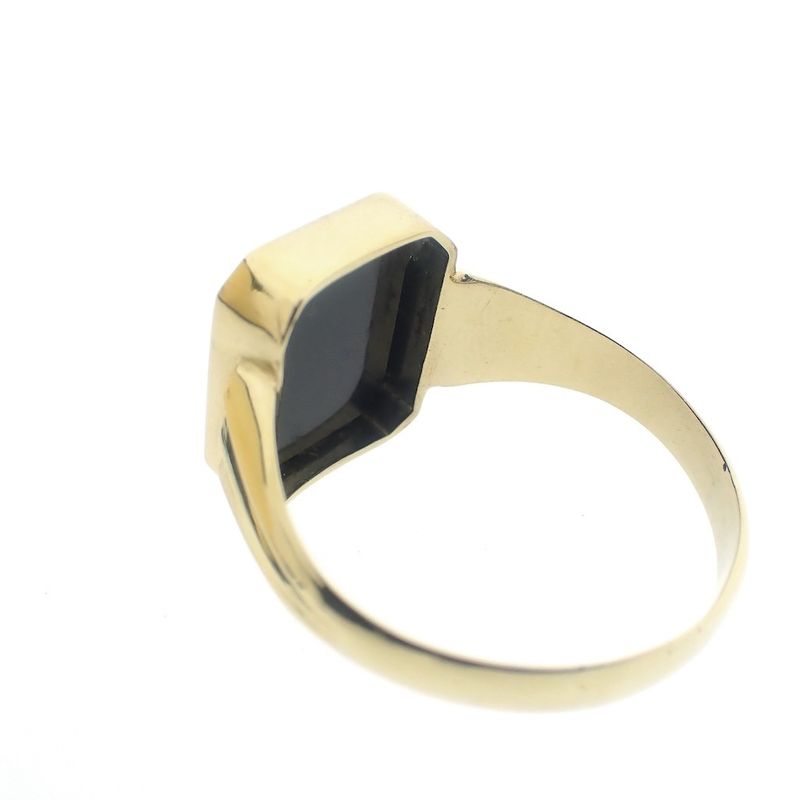Image 4 of Large gold men's signet ring with onyx