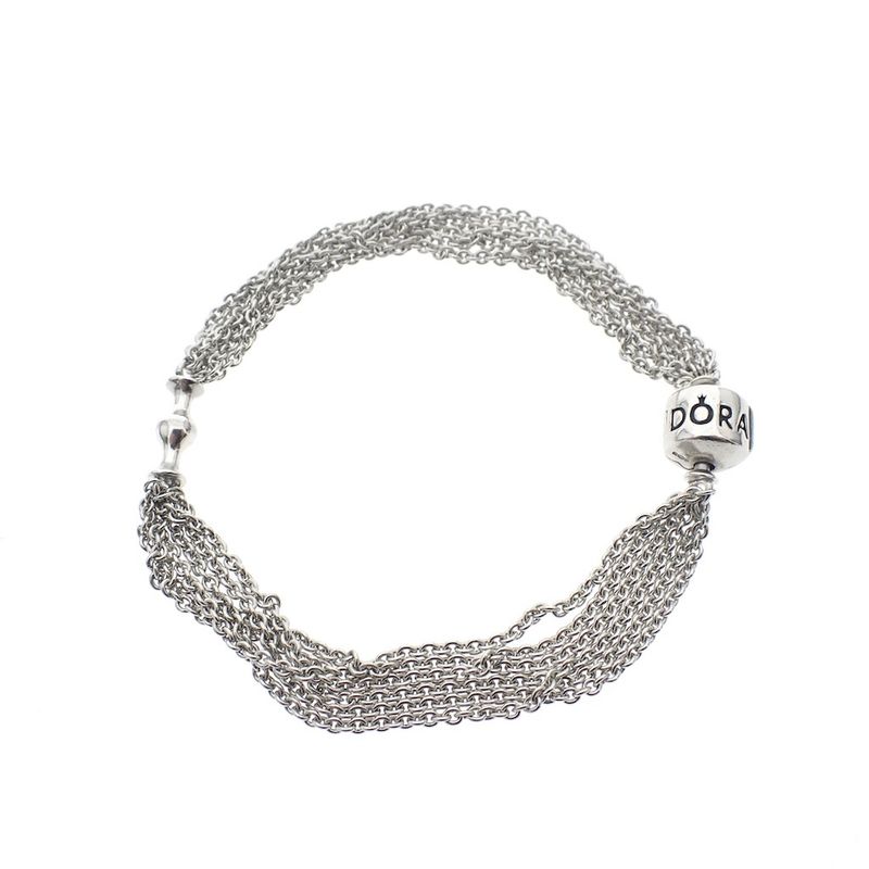 Image 1 of Pandora bracelet; Silver; Multi-Chain | 19 cm