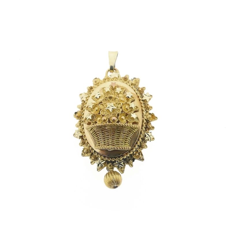 Image 10 of Gold pendant of an antique hat bell