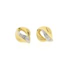 Image 6 of Bicolor gold stud earrings with diamond | 0.01 ct.