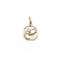 Gold zodiac sign pendant; Scorpio