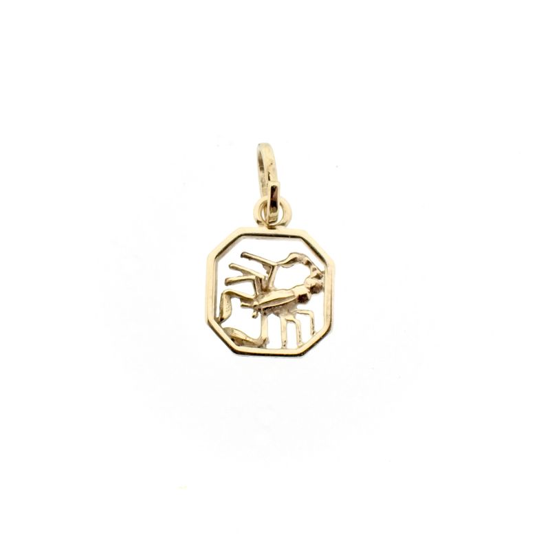 Image 1 of Gold zodiac sign pendant; Scorpio