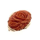 Afbeelding 3 van Gouden broche met camee; bloedkoraal