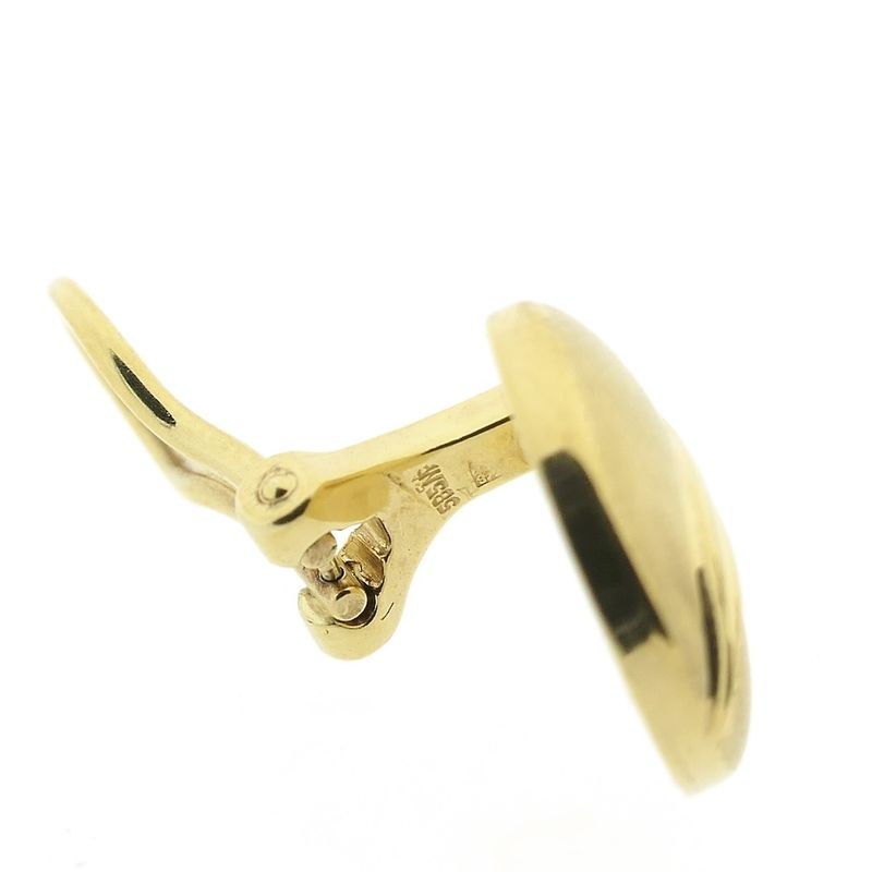 Image 6 of Vintage gold matte clip-on earrings; Ø 13.5