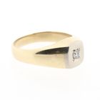 Afbeelding 7 van Bicolor gouden zegelring met diamant 0,09 ct.