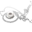 Image 10 of White gold necklace with Tahitian pearl and diamonds; 0.80 ct.