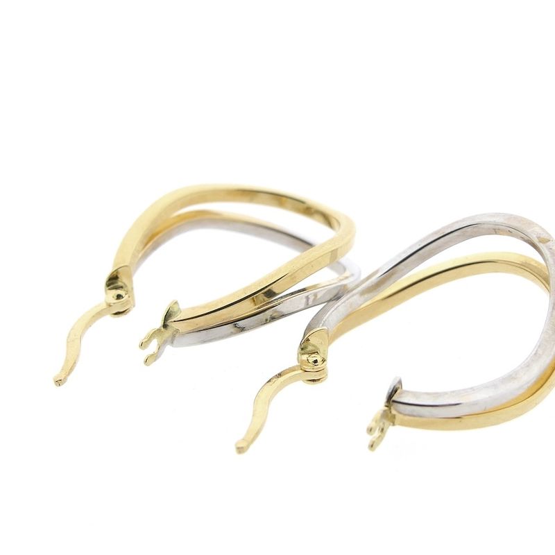 Image 6 of Two-tone gold hoop earrings | Ø 20 mm