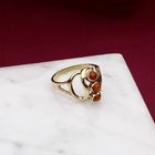 Image 2 of Gold Ring with Blood Coral