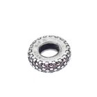 Image 1 of Pandora spacer; Silver; Pink Sparkle