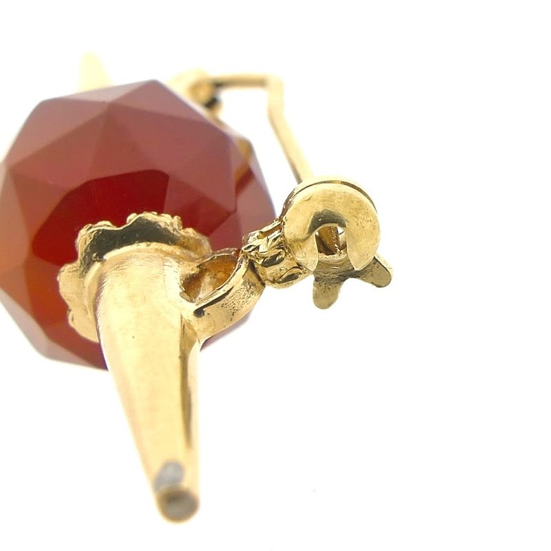 Image 6 of Vintage gold brooch with carnelian