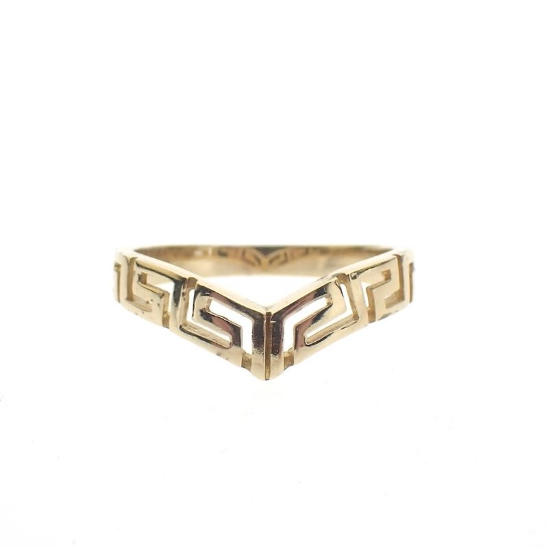 Image 5 of Gold ring with a meandering pattern | V-shape