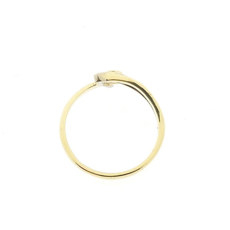 Image 4 of Two-tone gold ring with diamond; 0.02 ct.