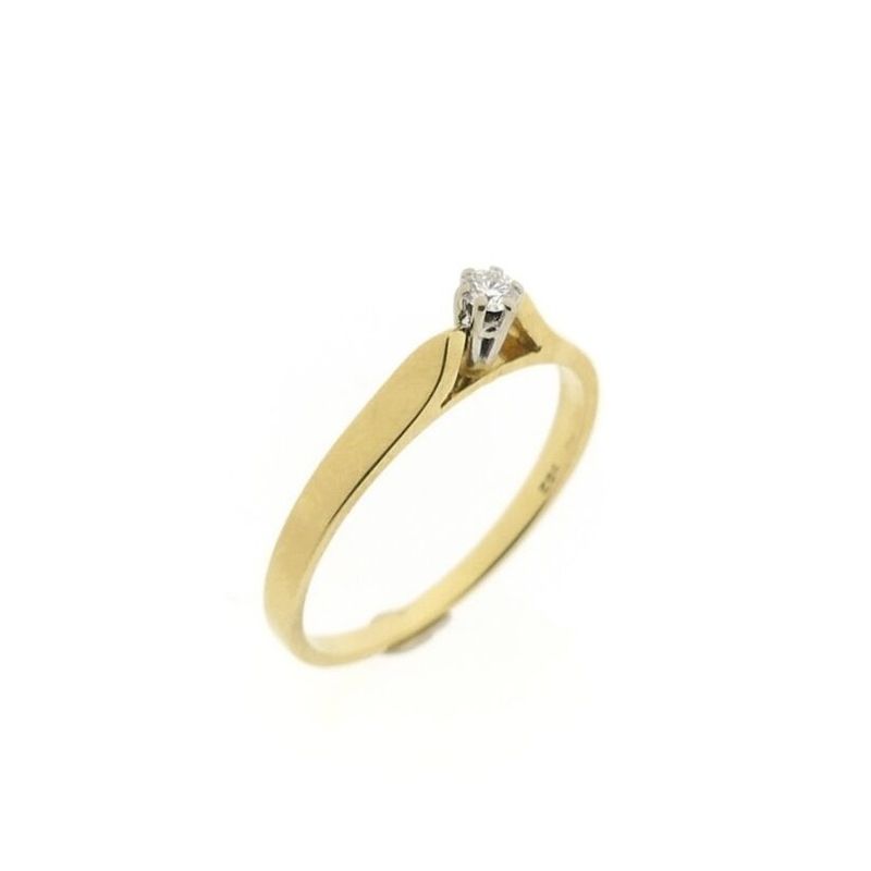 Image 1 of Gold solitaire ring with diamond | 0.07 ct.
