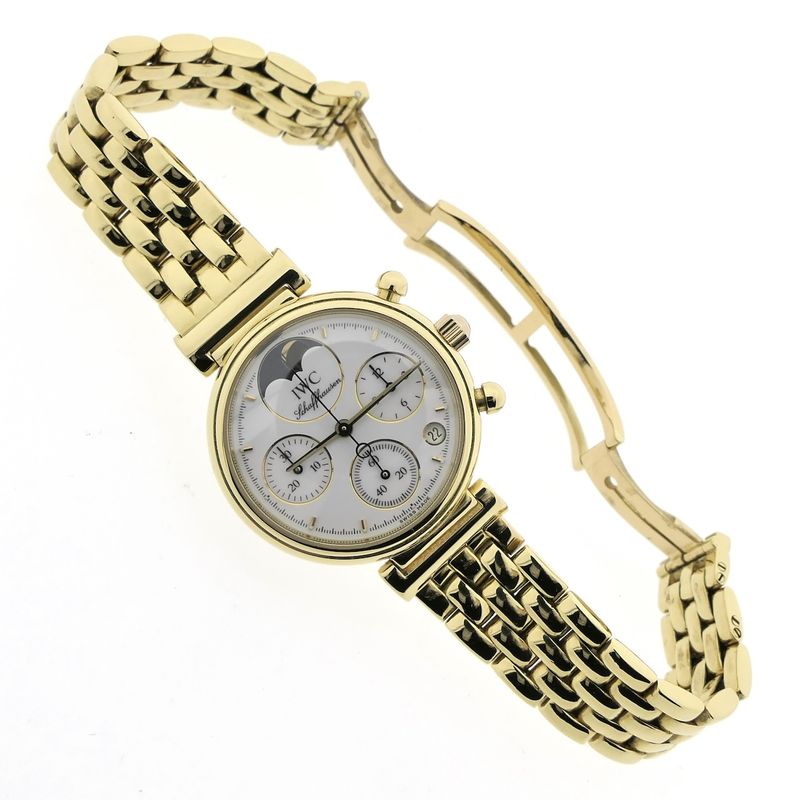 Image 7 of IWC Da Vinci Chronograph IW3735; 18k gold ladies' watch with moon phase