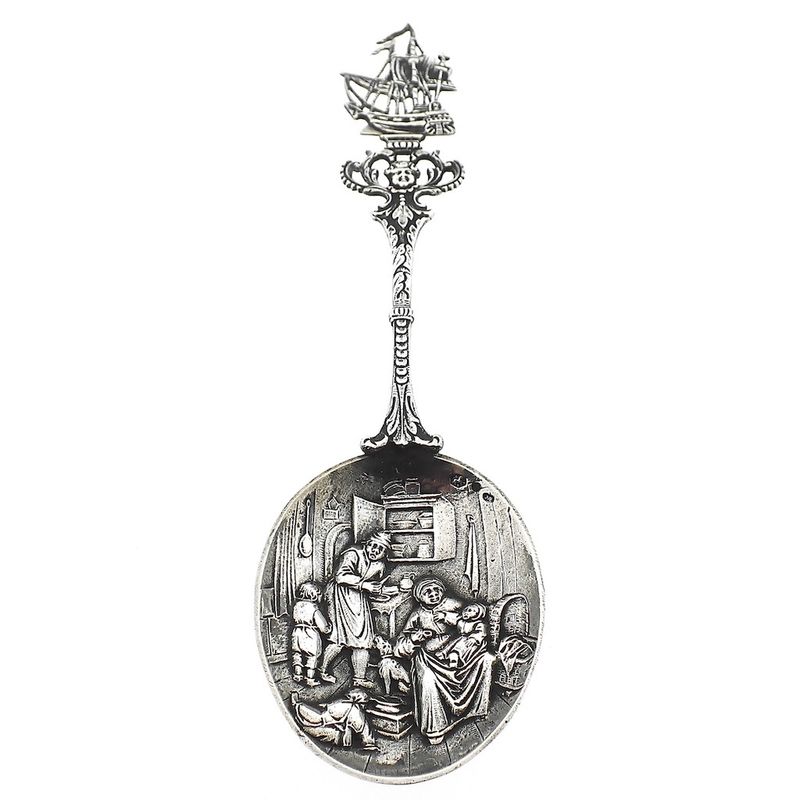 Image 1 of Silver birth spoon; Old Dutch from 1922