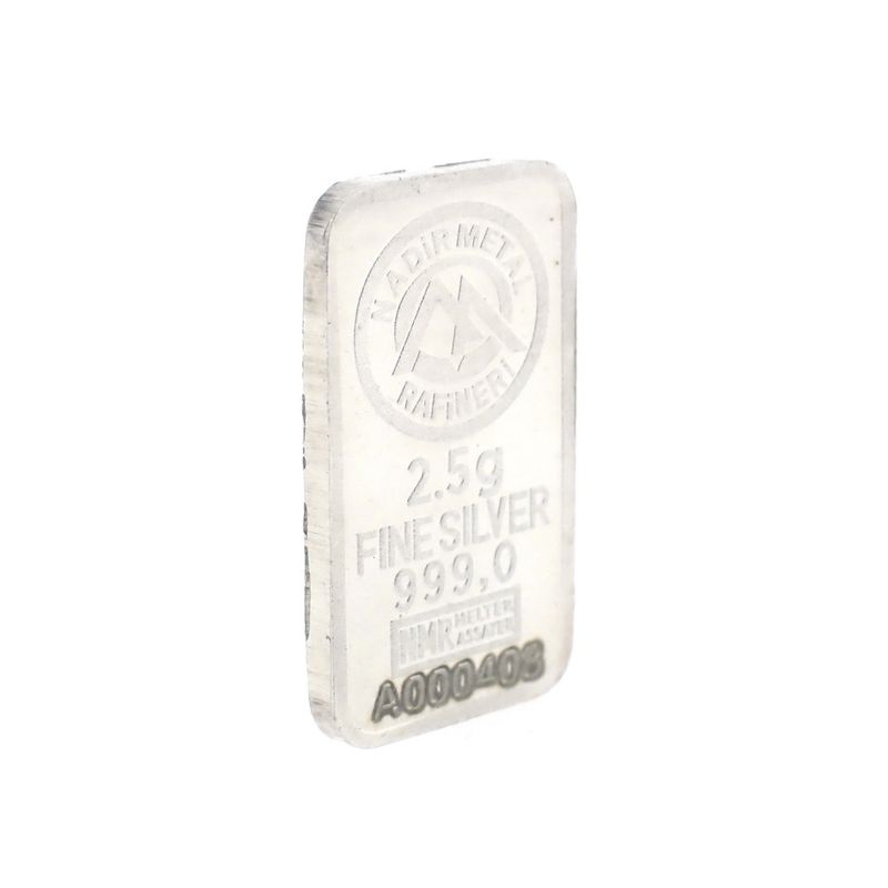 Image 3 of Silver bar 2.5 grams 999.0 pure silver; Nadir Metal Rafineri