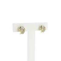 Gold stud earrings with zirconia