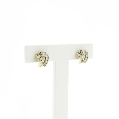 Image 1 of Gold stud earrings with zirconia